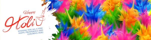 Renkli promosyon arka plan renkleri Festivali kutlama Hintçe Holi onun Holi anlamı Hain mesajıyla için — Stok Vektör