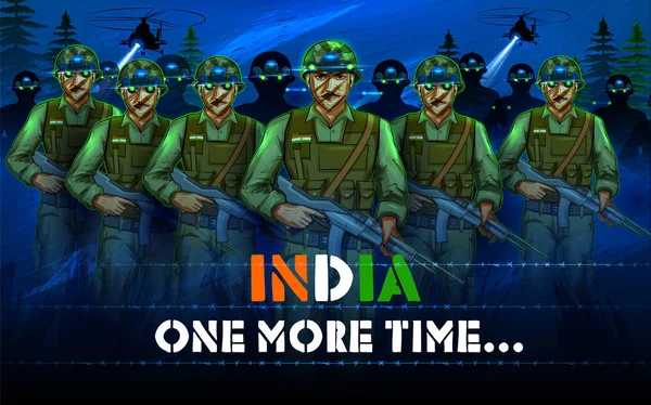 Indiska armén soilder nation hjälte på Pride of India bakgrund — Stock vektor