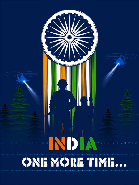 Armée indienne soilder nation héros sur fond de fierté de l'Inde — Image vectorielle