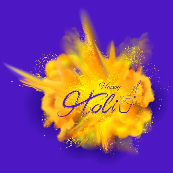 Πολύχρωμο φόντο χαρούμενο Holi για χρώμα Φεστιβάλ της Ινδίας γιορτή χαιρετισμούς — Διανυσματικό Αρχείο