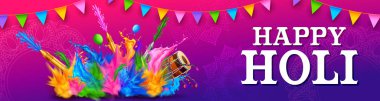 renkli Holi mutlu arka plan renk festival Hindistan kutlama tebrik için
