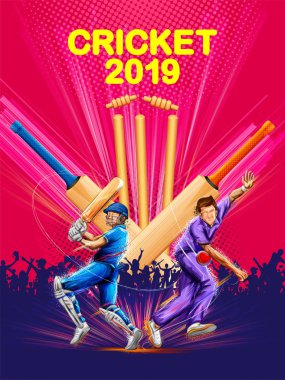 topa vuran oyuncu ve Kriket Şampiyonası spor 2019 oynarken melon