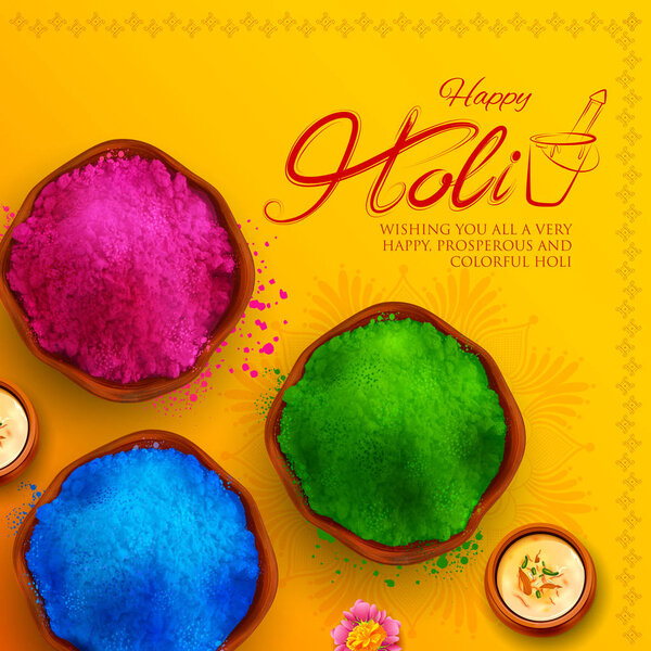 colorful Happy Holi background for color festival of India celebration greetings