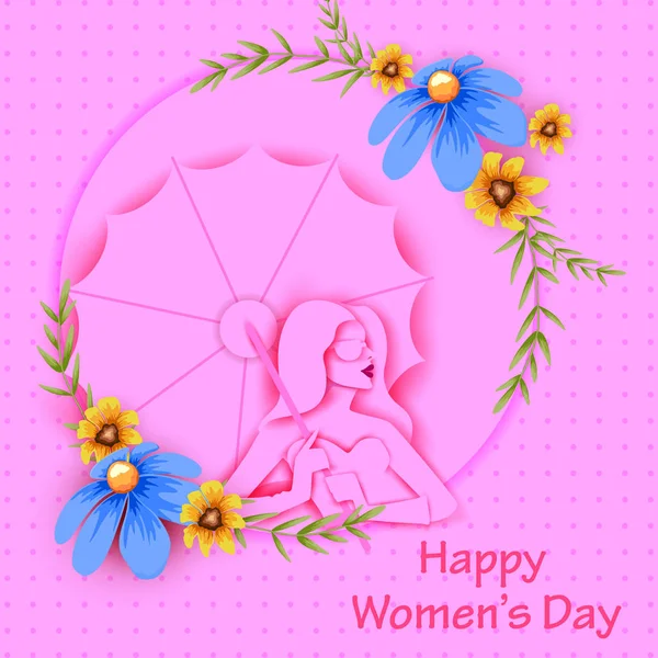 Happy International Women s Day 8th March greetings background — Stock Vector