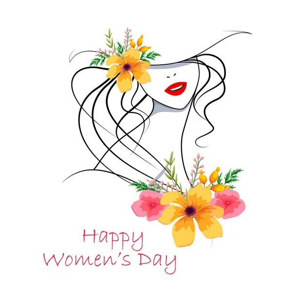 Happy International Women s dag 8 maart groeten achtergrond — Stockvector