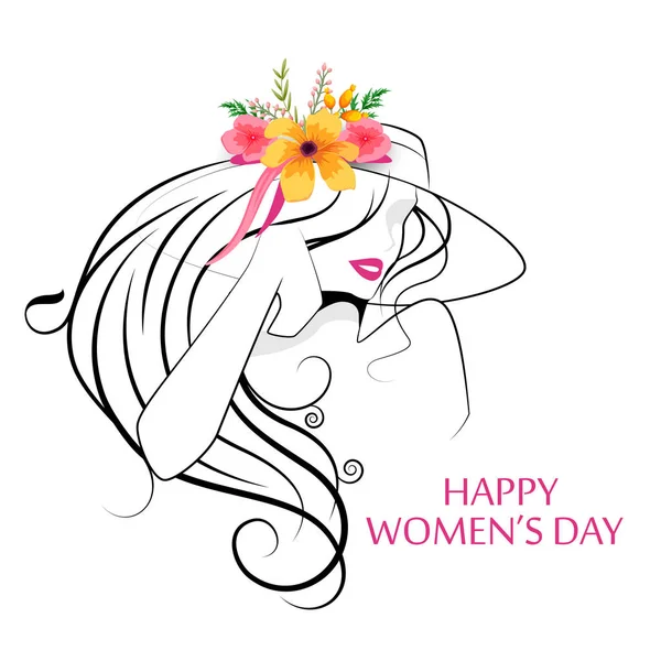Feliz Día Internacional de la Mujer 8 de marzo saludos fondo — Archivo Imágenes Vectoriales