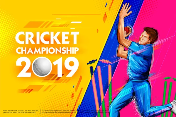 Degerfors bowling i cricket championship sport 2019 — Stock vektor