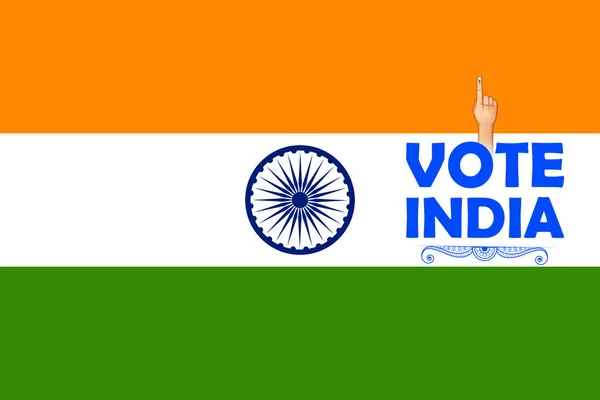 Indiase mensen hand met stem teken resultaat algemene verkiezing van India — Stockvector