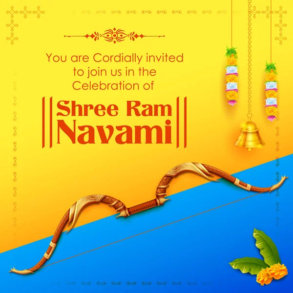 Shree Ram Navami celebração fundo para feriado religioso da Índia — Vetor de Stock