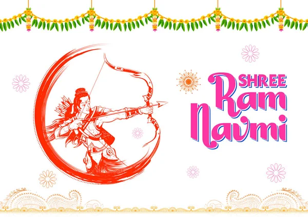 인도의 종교 축일을 기념하는 쉬 람 나바 미 축제 — 스톡 벡터