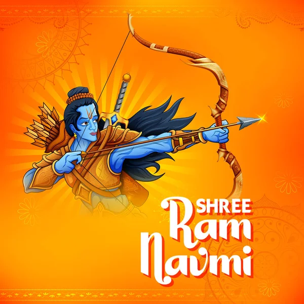 Shree Ram Navami sfondo celebrazione per la festa religiosa dell'India — Vettoriale Stock