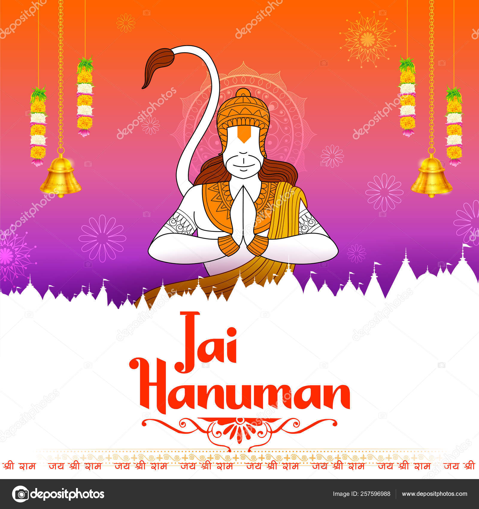 Lord Hanuman on abstract background for Hanuman Jayanti festival of India  Stock Vector Image by ©vectomart #257596988