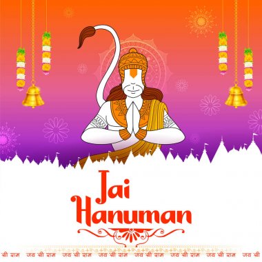Lord Hanuman Hindistan Hanuman Jayanti festivali için soyut arka plan