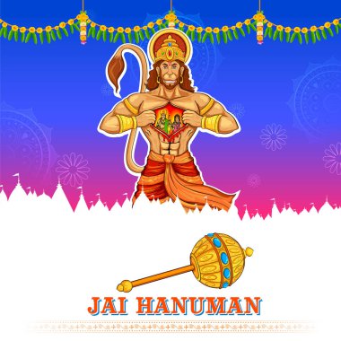 Lord Hanuman Hindistan Hanuman Jayanti festivali için soyut arka plan