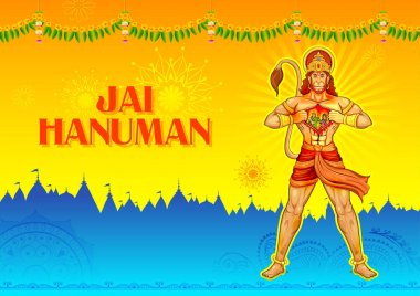 Lord Hanuman Hindistan Hanuman Jayanti festivali için soyut arka plan