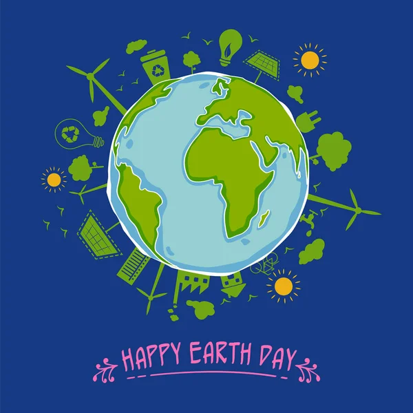 Earth Day concept for safe and Green Globe — Stock Vector