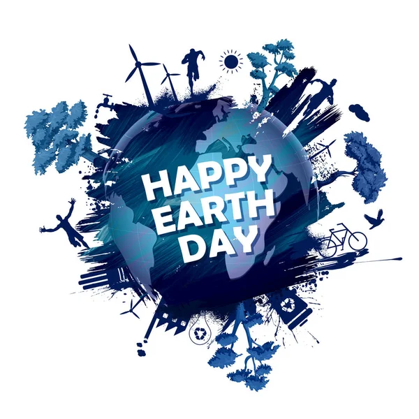 Концепция Дня Земли для безопасного и зеленого глобуса — стоковый вектор