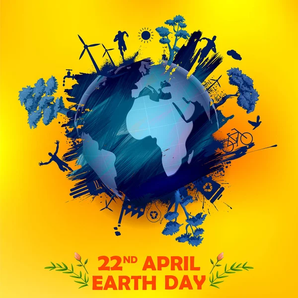 Earth Day concept voor veilige en groene Globe — Stockvector
