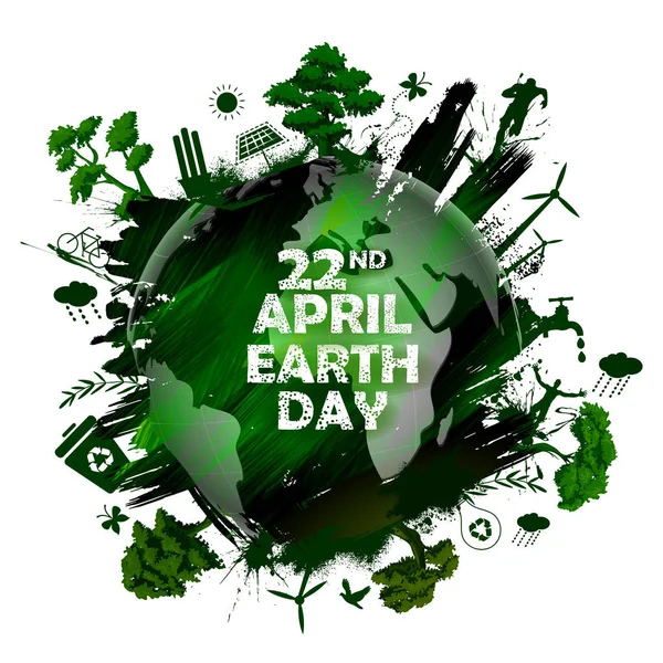 Earth Day concept voor veilige en groene Globe — Stockvector