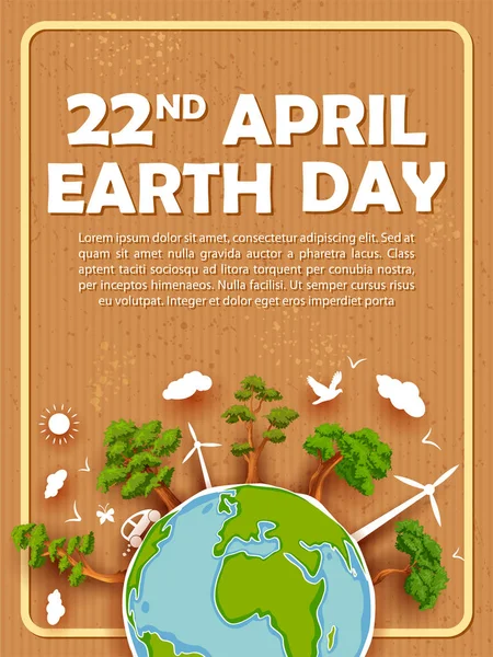 Earth Day concept for safe and Green Globe — Stock Vector