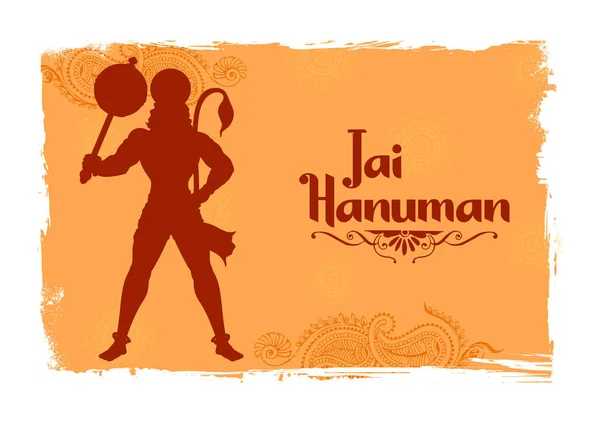 Lord Hanuman sobre fondo abstracto para el festival Hanuman Jayanti de la India — Vector de stock