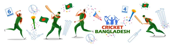 Игрок-бэтсмен и боулер сборной Бангладеш по крикету — стоковый вектор