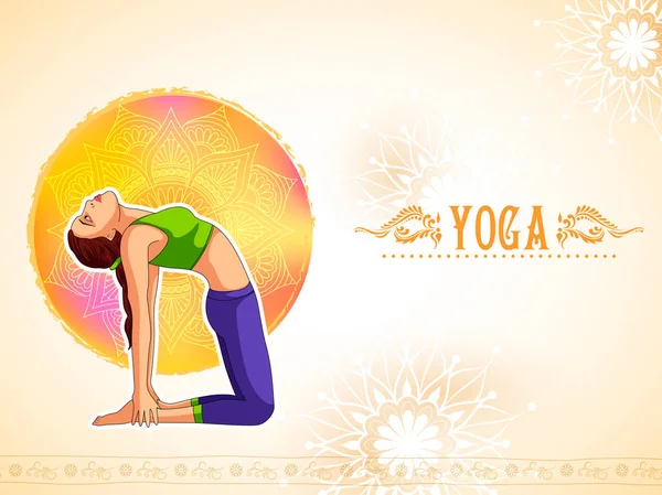 Mensen doen asana voor internationale yoga dag op 21 juni — Stockvector