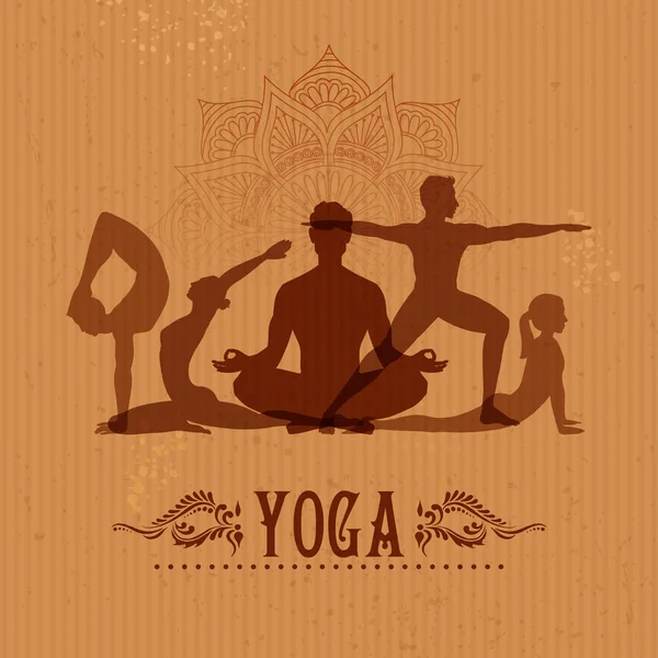 Asana für den internationalen Yoga-Tag am 21. Juni — Stockvektor