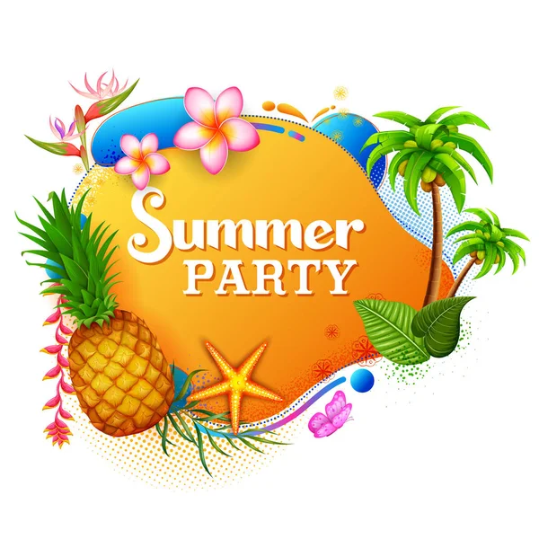 Summer time poster wallpaper for fun party invitation banner template — Stock Vector