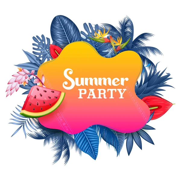 Verão papel de parede pôster tempo para diversão festa convite banner template —  Vetores de Stock