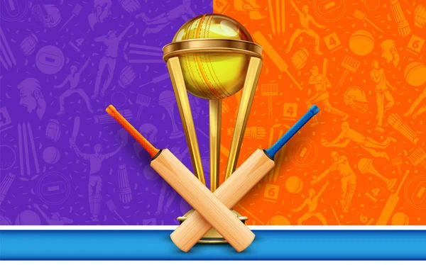 Joueur de batsman jouant au championnat de cricket 2019 — Image vectorielle