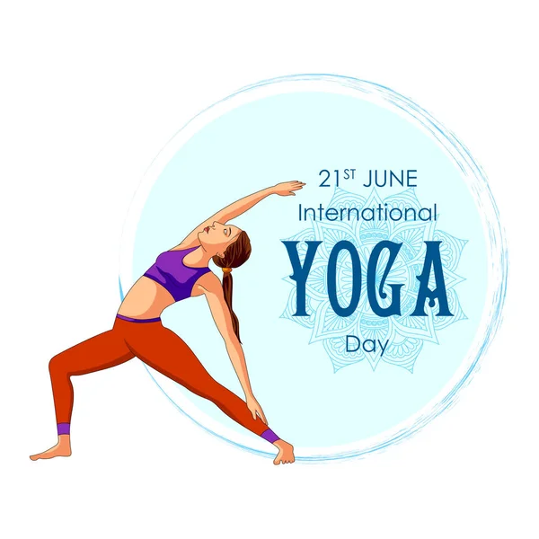 International Yoga Day on 21st June — Stock Vector