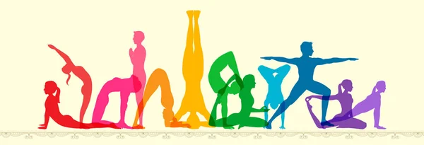 International Yoga Day on 21st June — Stock Vector