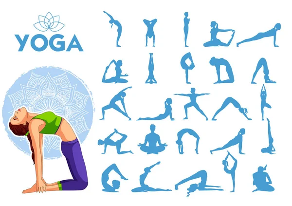 Día Internacional del Yoga el 21 de junio — Archivo Imágenes Vectoriales