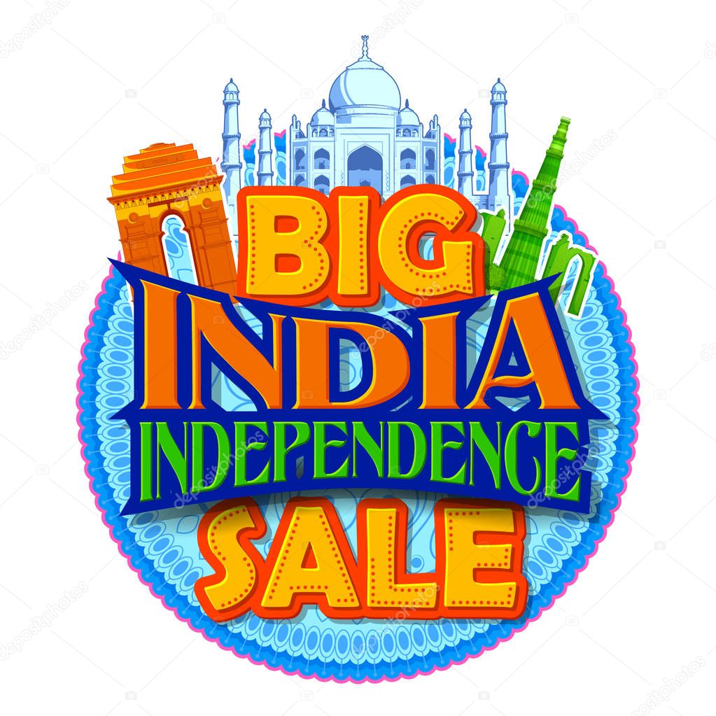 15th August Happy Independence Day of India Sale Promotion advertisement background