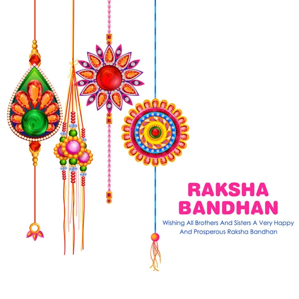 Raksha Bandhan için dekoratif Rakhi içeren tebrik kartı