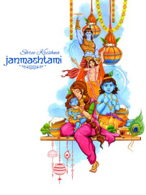 Hindistan Happy Janmashtami Festival arka plan