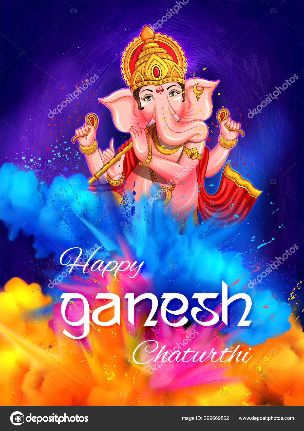 Lord Ganesha religious background for Ganesh Chaturthi festival of India  Stock Vector Image by ©vectomart #299669862