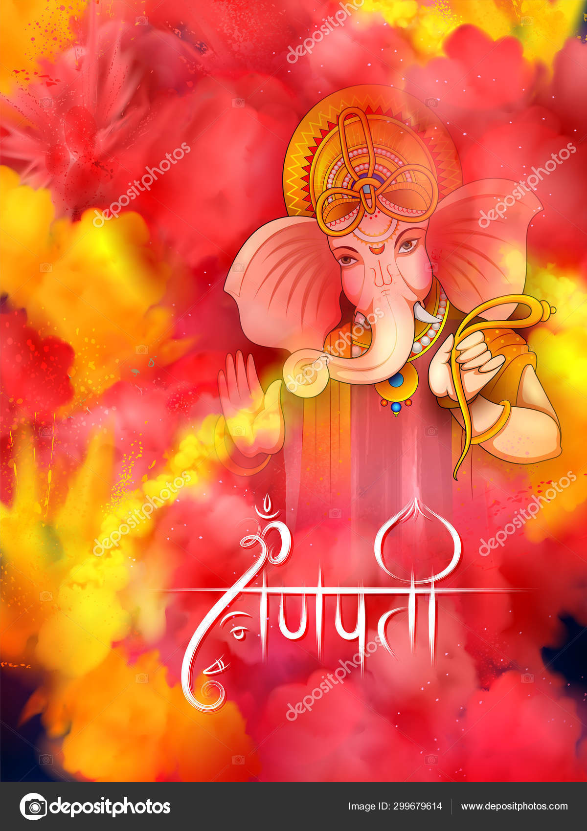 Lord Ganesha religious background for Ganesh Chaturthi festival of India  Stock Vector Image by ©vectomart #299679614