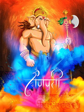 Hindistan Ganesh Chaturthi festivali için Lord Ganesha dini arka plan