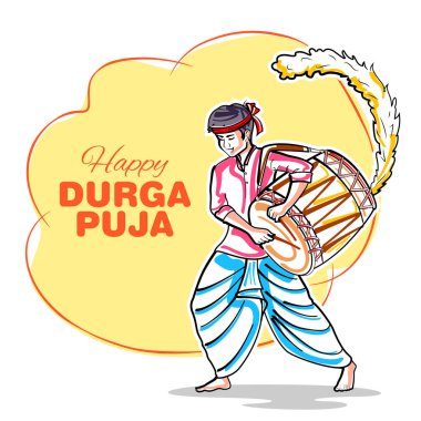 Mutlu Durga Puja Subh Navratri Hint dini başlık afiş afiş arka plan Tanrıça Durga