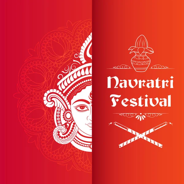 インドのナヴラトリ・デュッセラ・フェスティバルのディスコ・ガルバ・ナイト・ポスターでダンディヤのプロモーションバナー — ストックベクタ