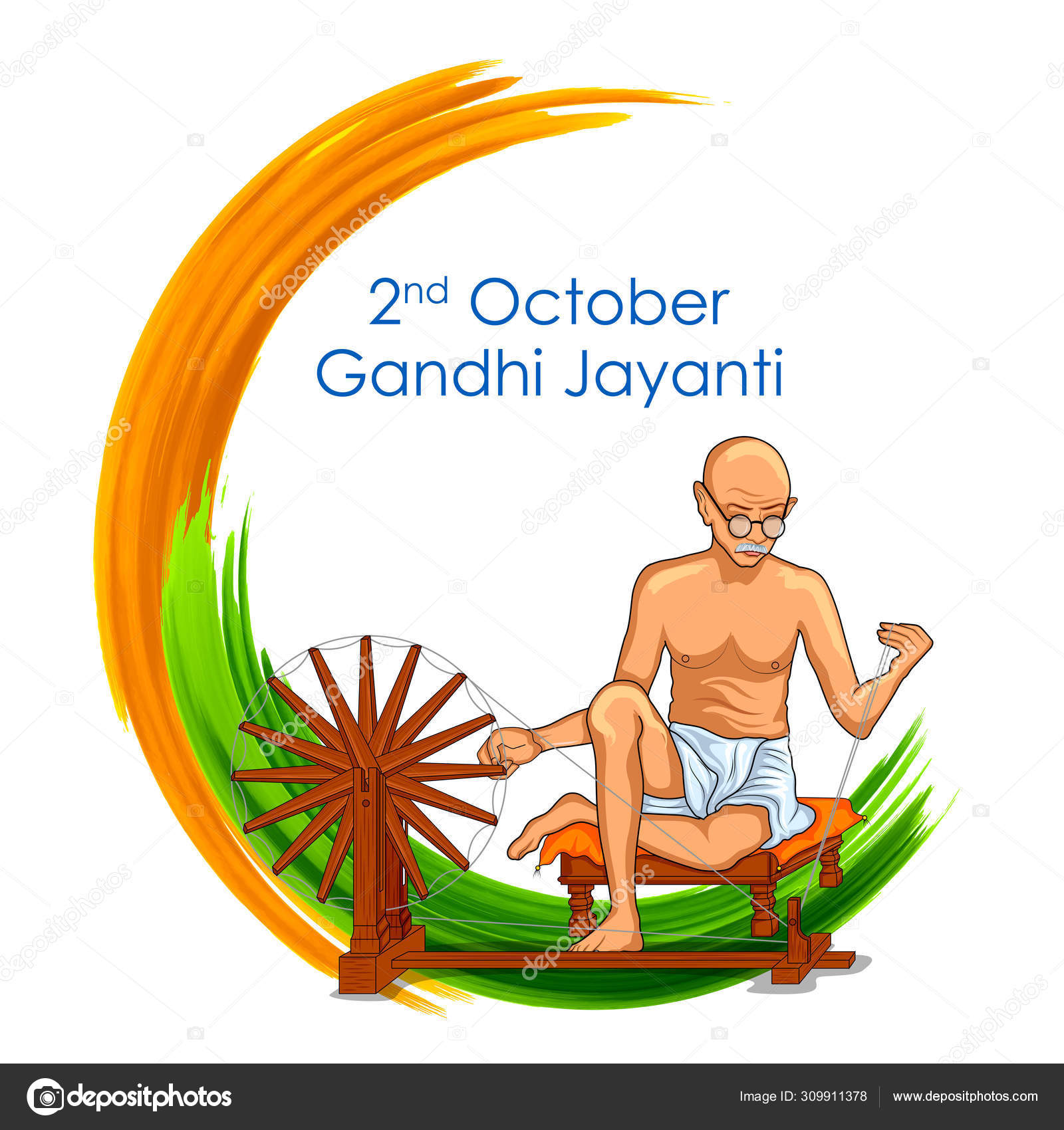 India background with Nation Hero and Freedom Fighter Mahatma Gandhi for  Gandhi Jayanti Stock Vector Image by ©vectomart #309911378