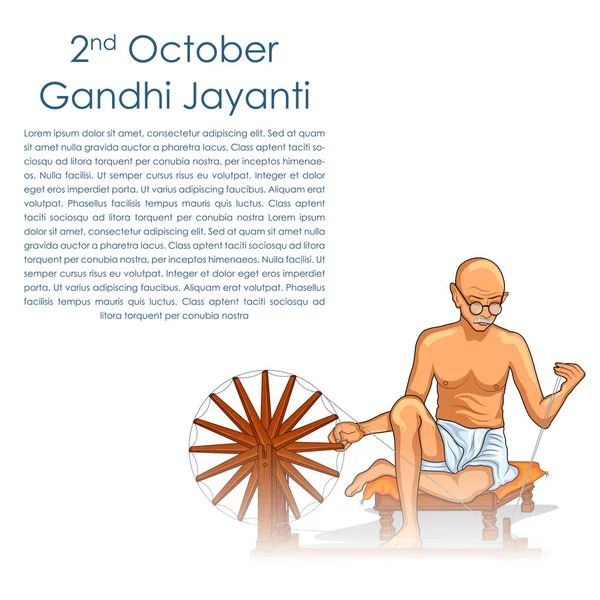 Índia fundo com Nation Hero e Freedom Fighter Mahatma Gandhi para Gandhi Jayanti — Vetor de Stock