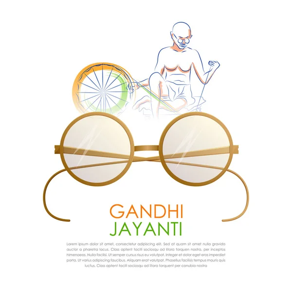 Índia fundo com Nation Hero e Freedom Fighter Mahatma Gandhi para Gandhi Jayanti — Vetor de Stock