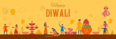 Hindistan Işık Festivali için Mutlu Diwali Hindu Tatili arkaplanı