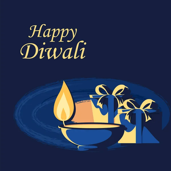 Happy Diwali hindou Fond de vacances pour la fête de la lumière de l'Inde — Image vectorielle