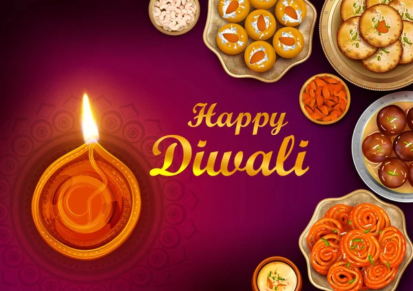 Happy Diwali hindou Fond de vacances pour la fête de la lumière de l'Inde — Image vectorielle