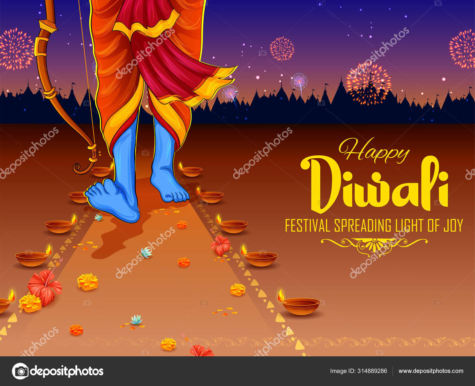 Happy Diwali Hindu Holiday background for light festival of India Stock  Vector Image by ©vectomart #314889286