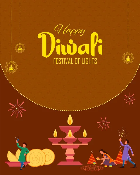 Happy Diwali hinduistické Rekreační zázemí pro světlý festival Indie — Stockový vektor